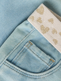 NAME IT Sweat Denim Leggings Salli Light Blue Denim Hearts